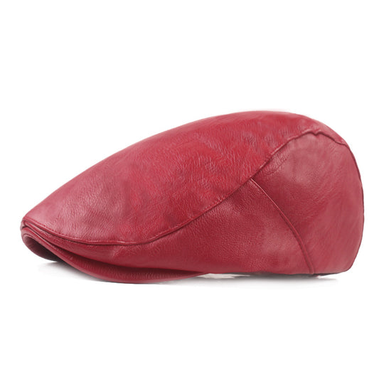 Men's Fashionable Leather Forward Hat