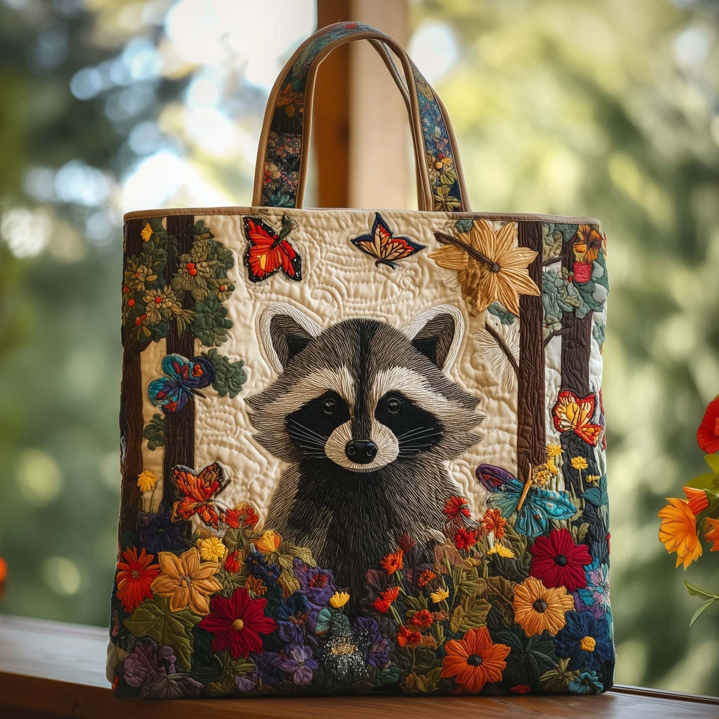 New Digital-print Tote Bag With A Personalized Floral Design In Canvas