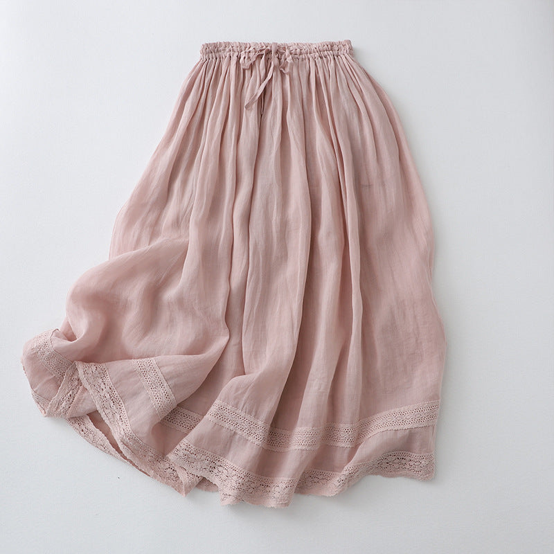 Fashionable Elastic Waist Double-layer Dress For Women