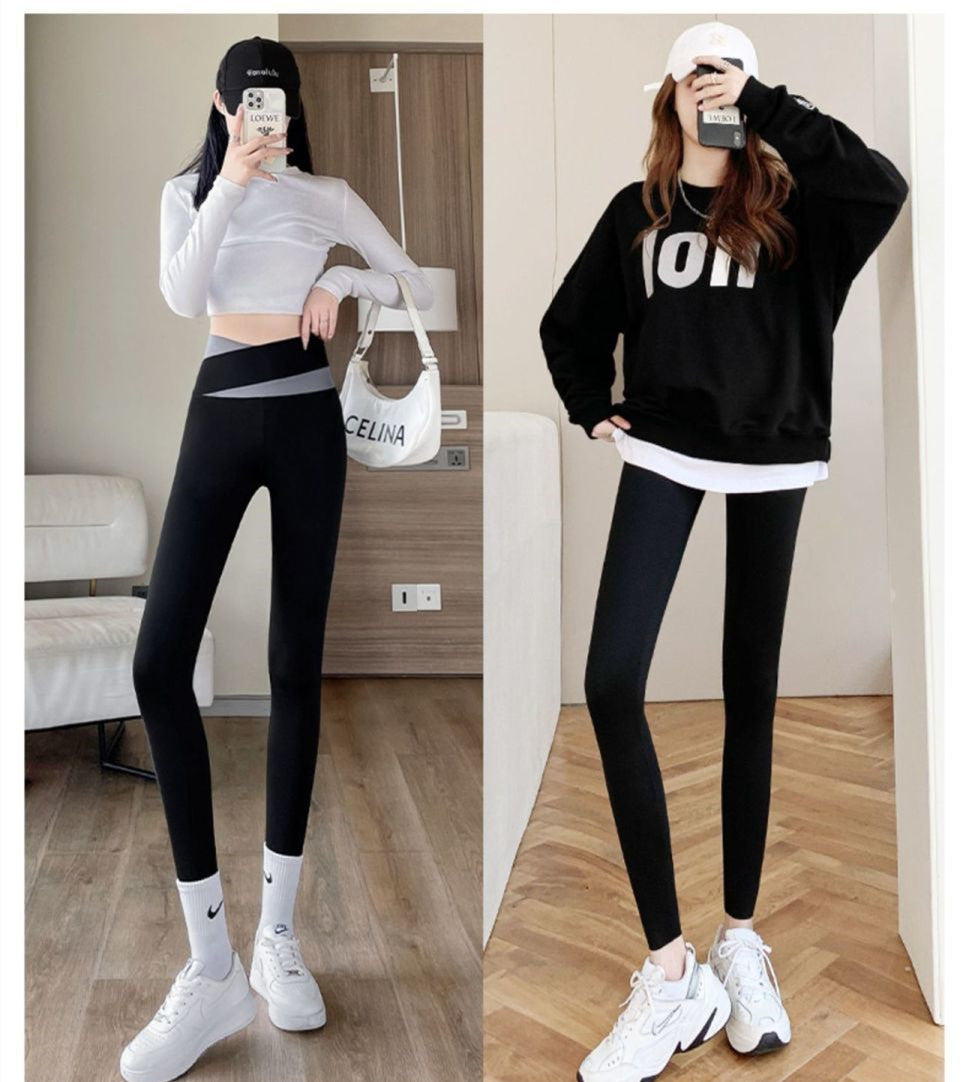 Shark Skin Bottomed Trousers High Waist Tight