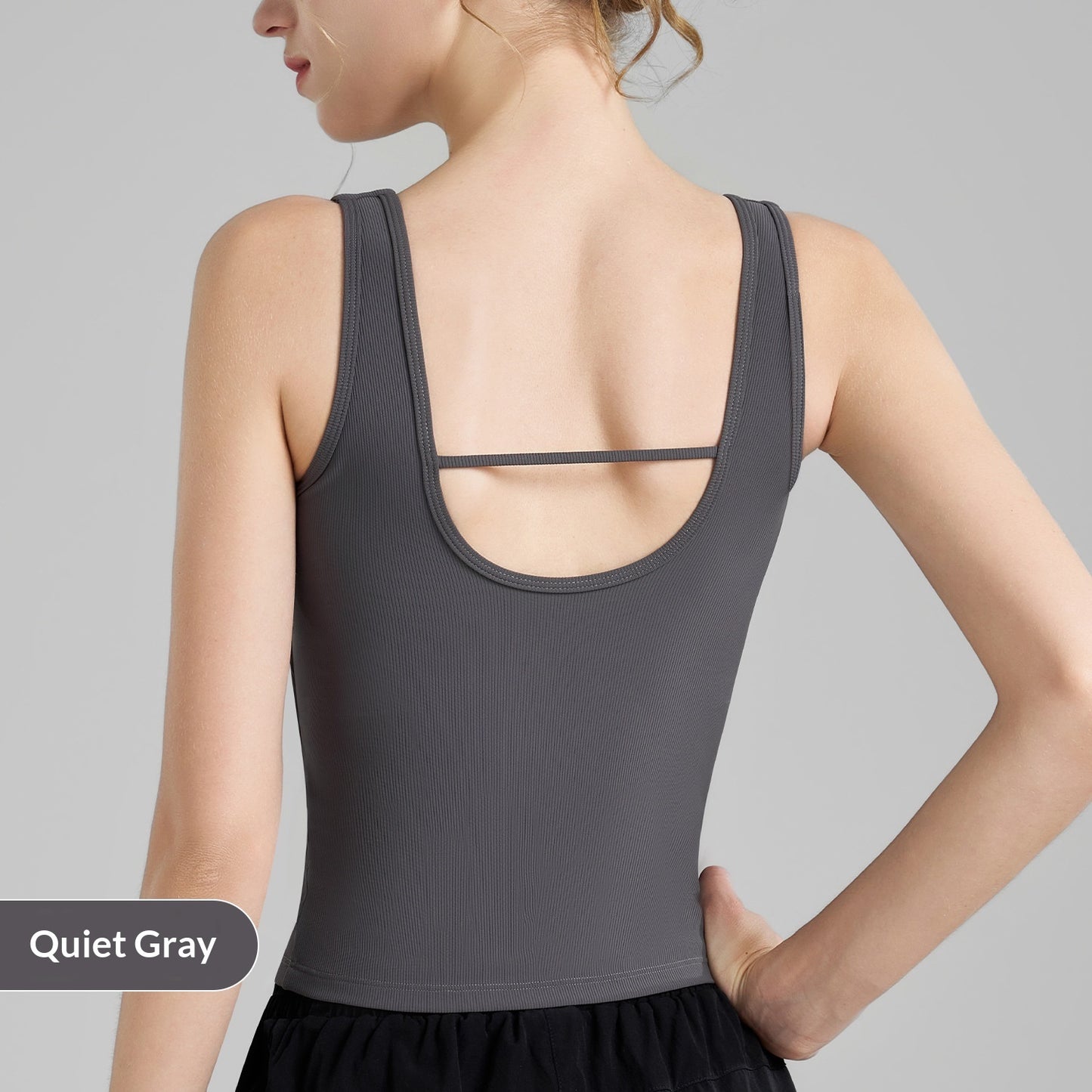 Fixed Cup U-neck High-intensity Thread Sports Vest