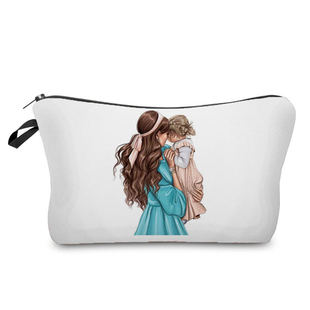 Mother And Daughter Printed Cosmetic Bag Storage And Portable