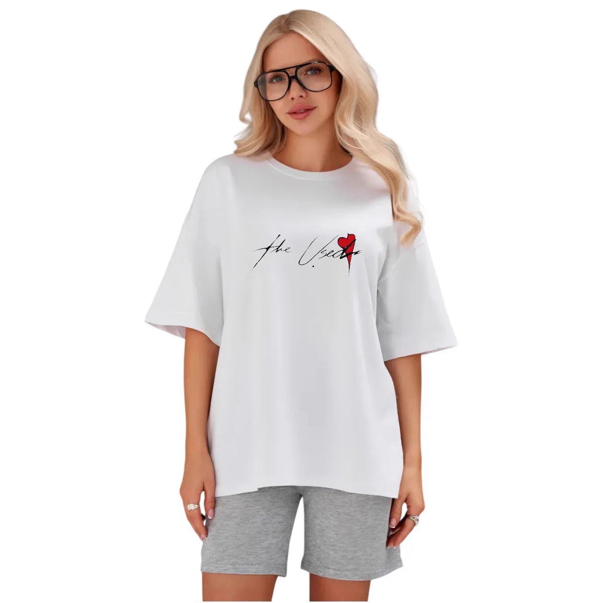 Versatile Minimalist Letter-print Short-sleeve Top For Women