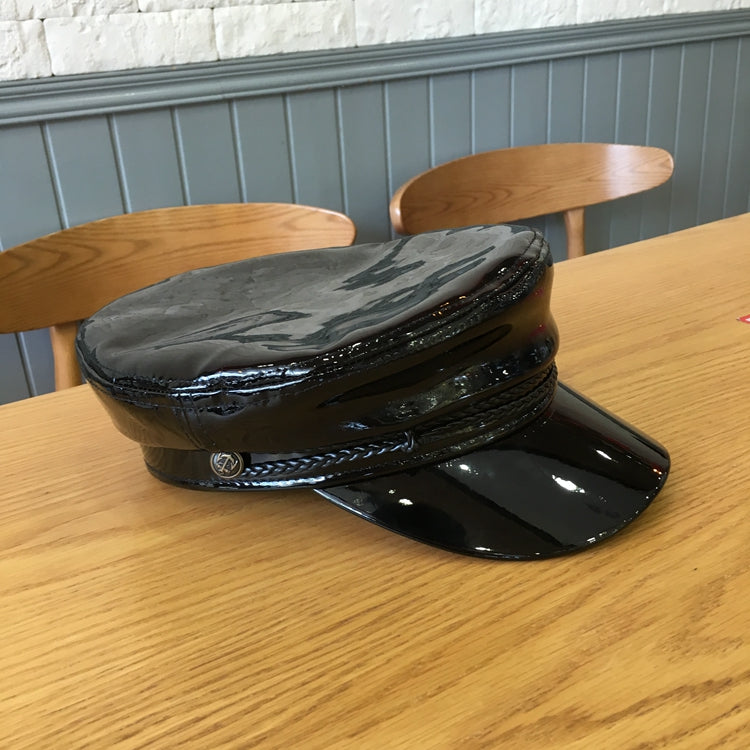 Women's Fashion Vintage Patent Leather Octagon Painter Hat