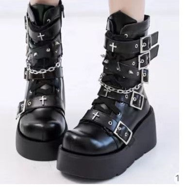 Stylish And Super-cool Chunky Round-toe Dr Martens Boots Designed Specifically For Women