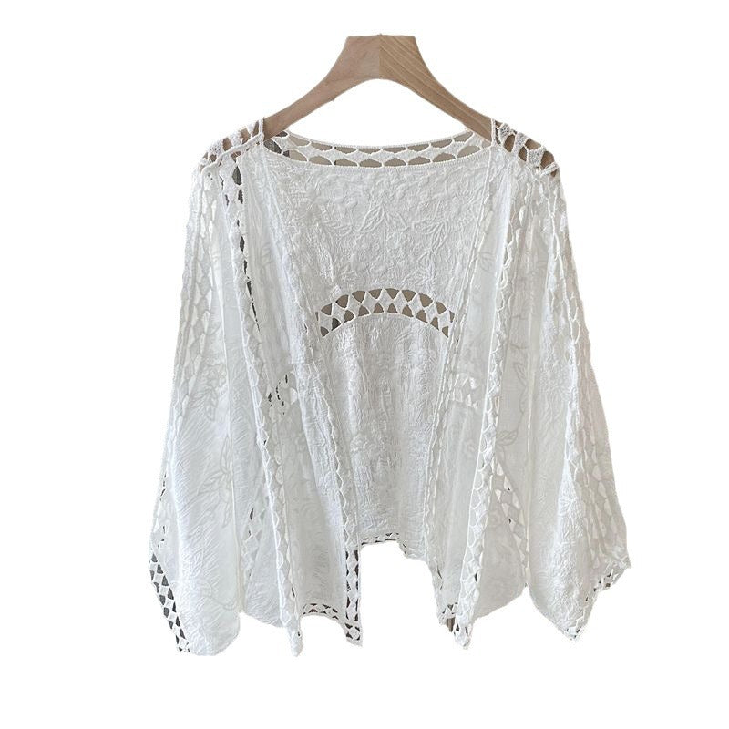 Cardigan Women Coat Lace Crochet Beach Sun Protection