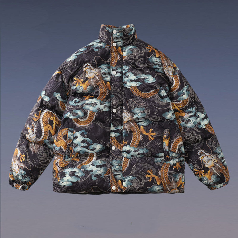 Longteng Full Printed Cotton Clothes High Street Loose