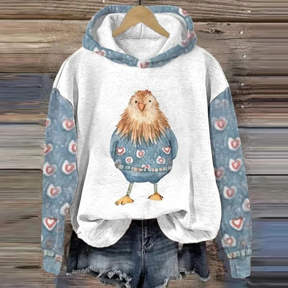 Women's Sweater 3D Digital Printing Animal Cat Oil Painting Pullover Hoodie