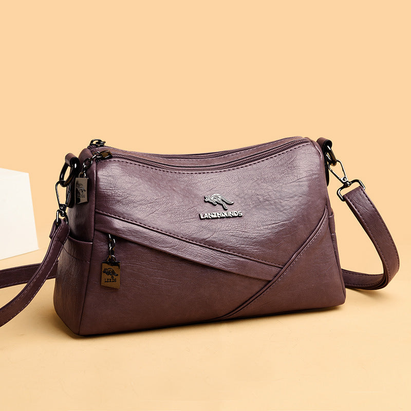 Ny Fashion Skulderrem i Blødt Læder Stor Kapacitet Crossbody Taske