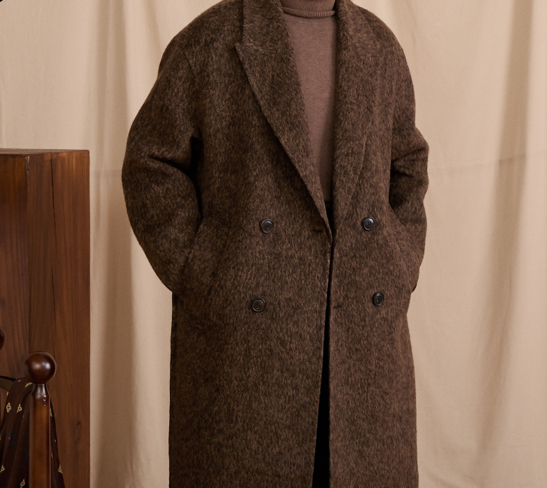 Wool Casual Loose-fitting Mid-length Coat Double-faced