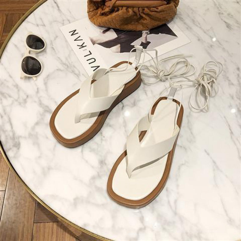 Vintage Lace Up Roman Beach Shoes Fashion