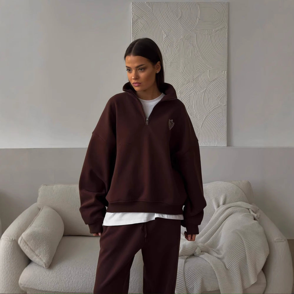 Alsidig Behagelig Terry Sweatshirt med Rund Hals og Bogstaver