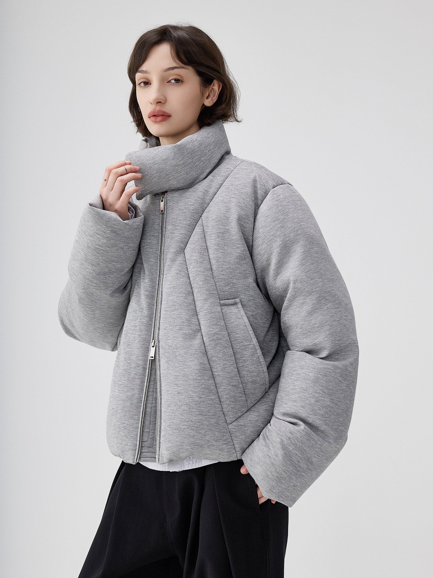 American-style Retro Stand-up Collar Padded Down Jacket