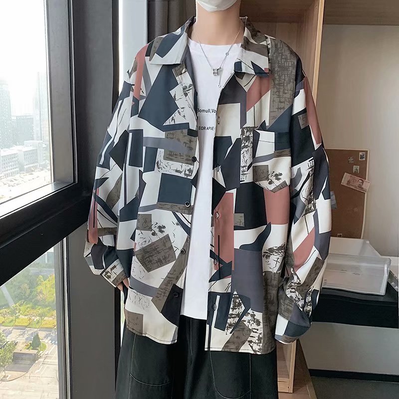Hong Kong Style Vintage Floral Shirt Men