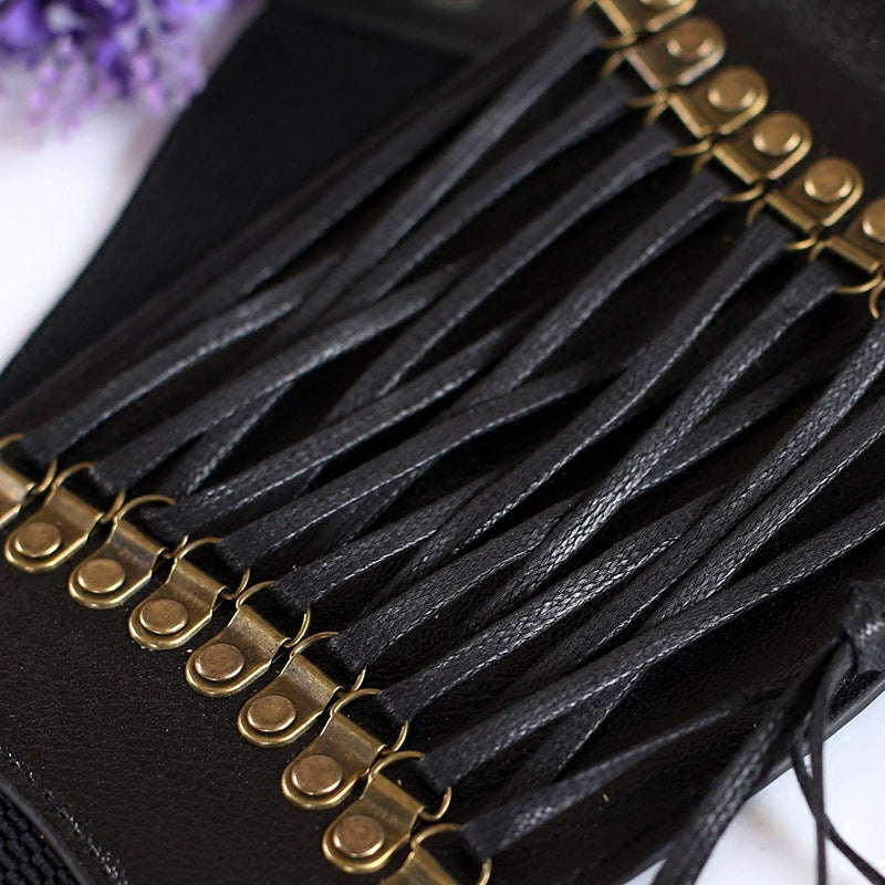 Women's Fashion Elastic Fringe Stretch Extra Wide Waistband