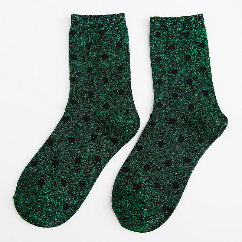 Japanese Women's Polka Dot Filigree Socks