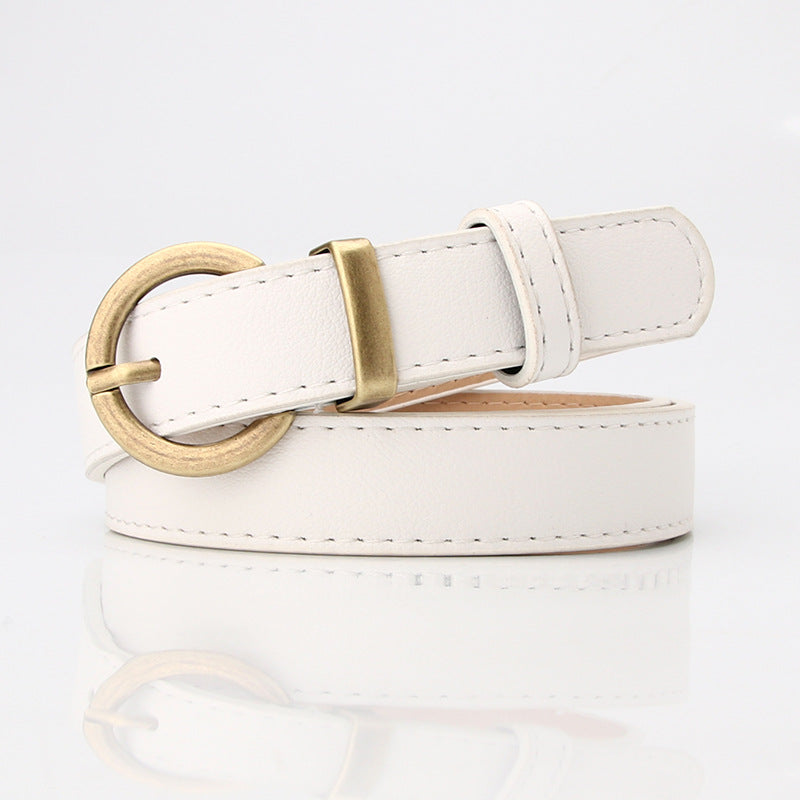 Student Trousers With Decorative Belt Women's Casual Pin Buckle Belt