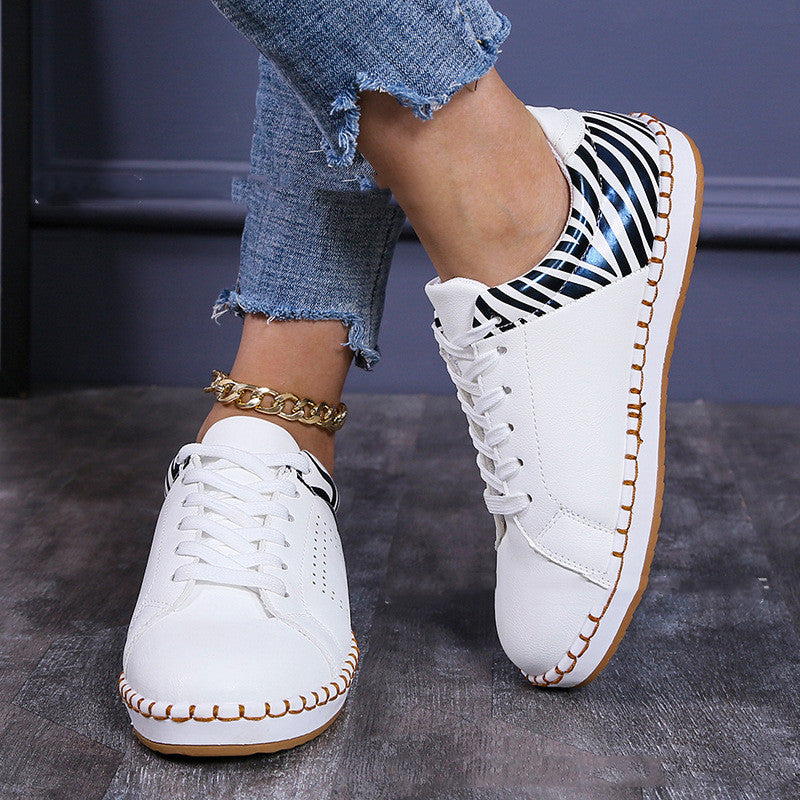Women's Summer Casual Hollow Lace-up Flat Shoes