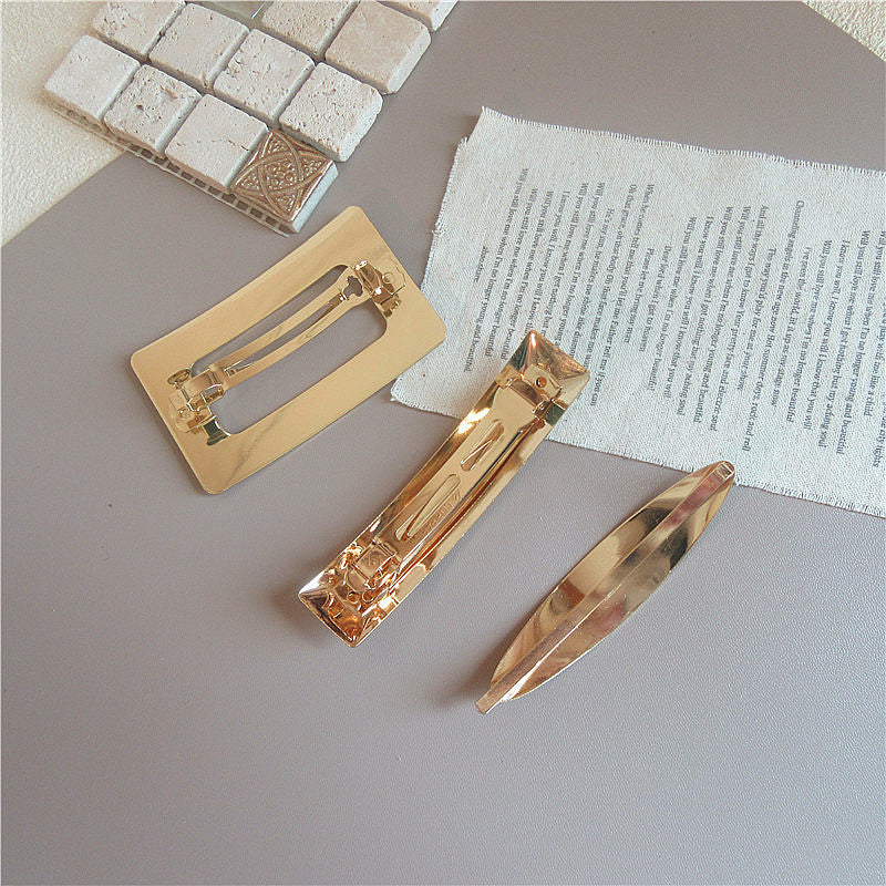 South Korea Chic Cold Wind Graceful Geometric Square Metal Barrettes