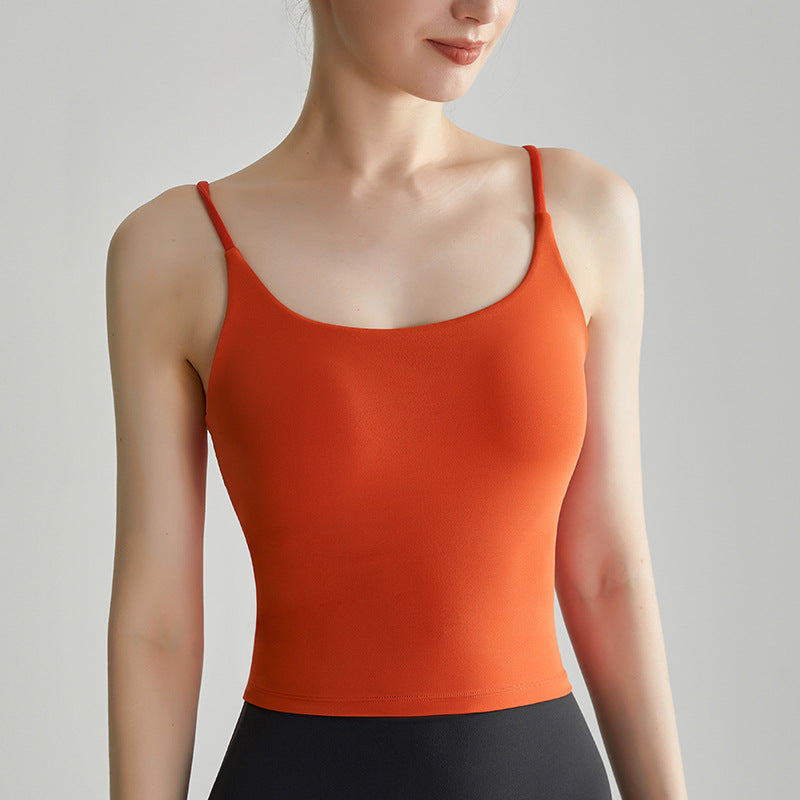 Strapless Yoga Top With Built-in Secure Chest Padsa One-piece Tank Top