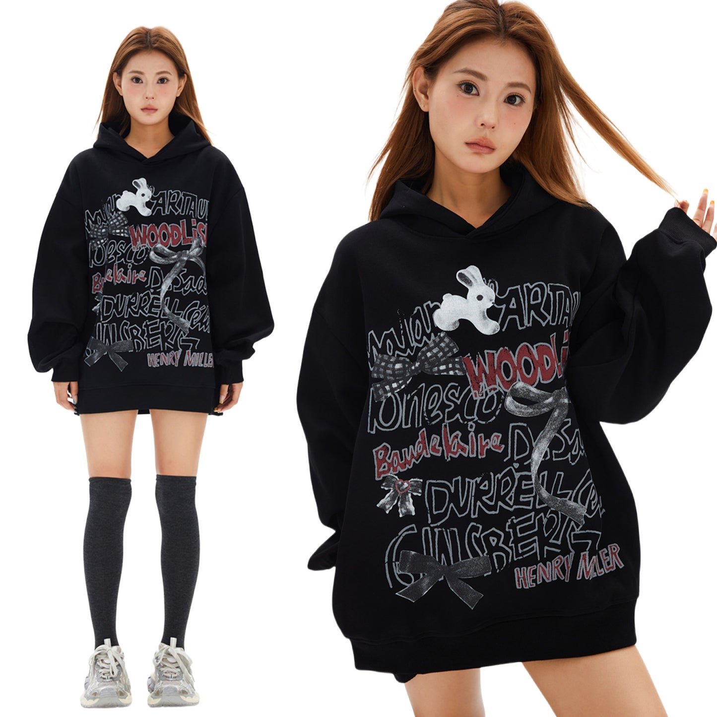 Women's American Retro Thickened Hooded Sweatshirt