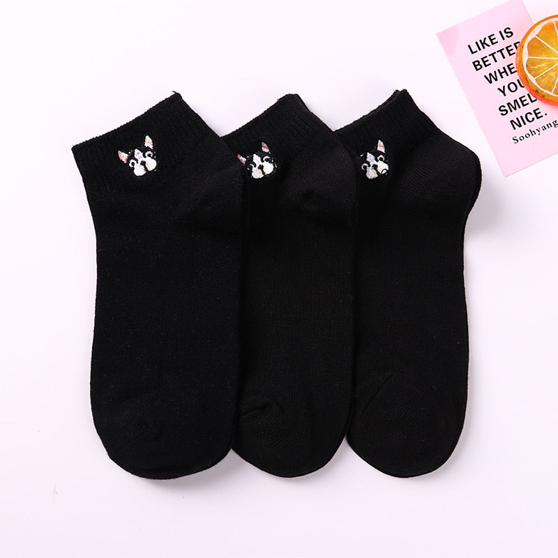 Cartoon Embroidered  In Tube Socks