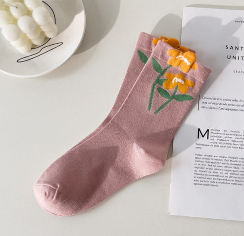 Dadongmen All-match Tulip Pile Socks Cute Stockings
