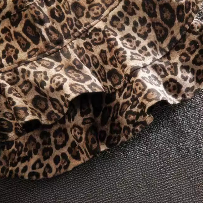 Leopard Print Skirt European And American Fashionable Figure Flattering