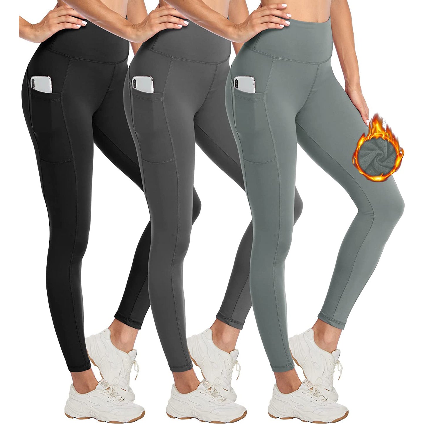 Korte Højtaljede Fløjls-Leggings med Pude, Tykke Sports-Leggings med Hofteløft til Kvinder