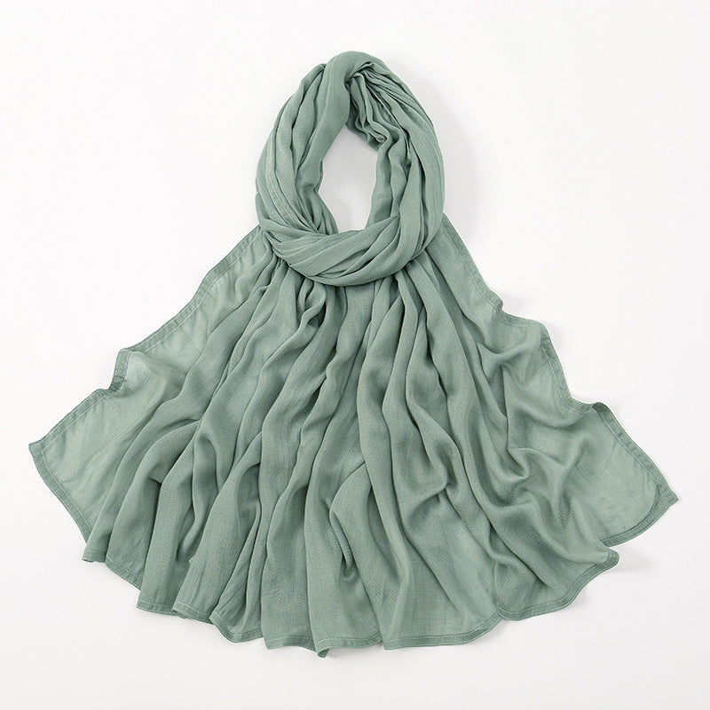 Solid Color Malay Indonesian Rayon Scarf Wide Brim Thin Modal Breathable