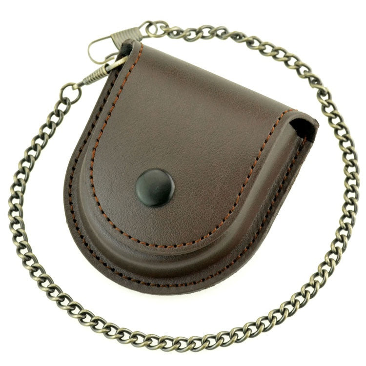 New Black 181 Retro Denim Leather Pocket Watch