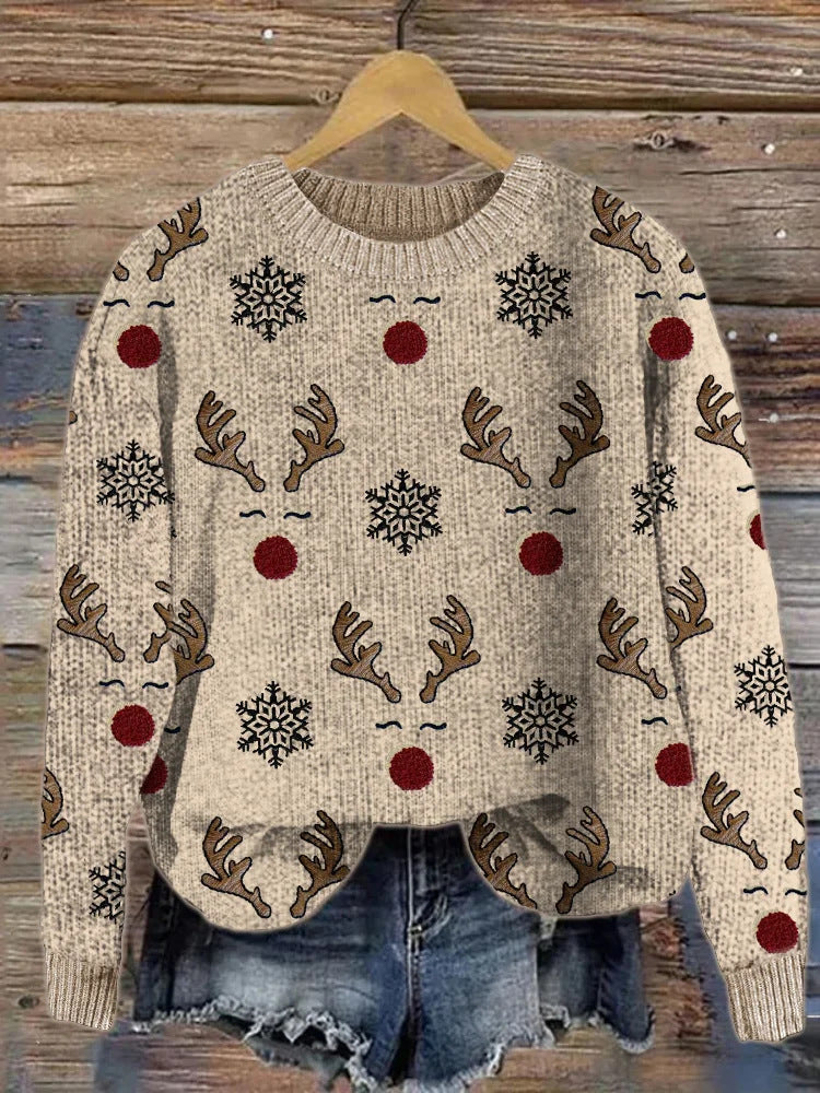 Juleinspireret Elg Ny Digital 3D Rundhalset Sweater