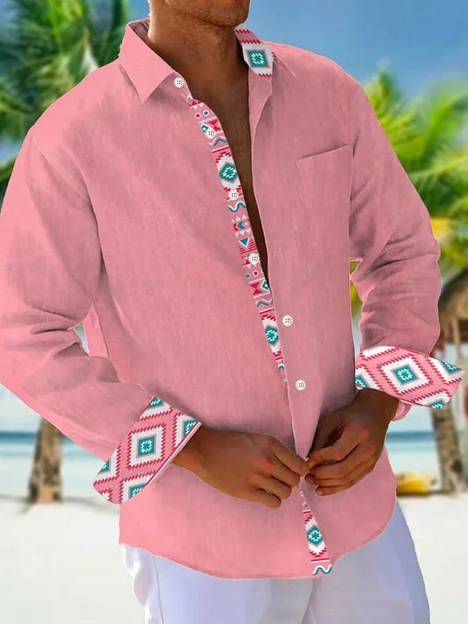 Men's Casual Long Sleeve Loose-fitting Shirt