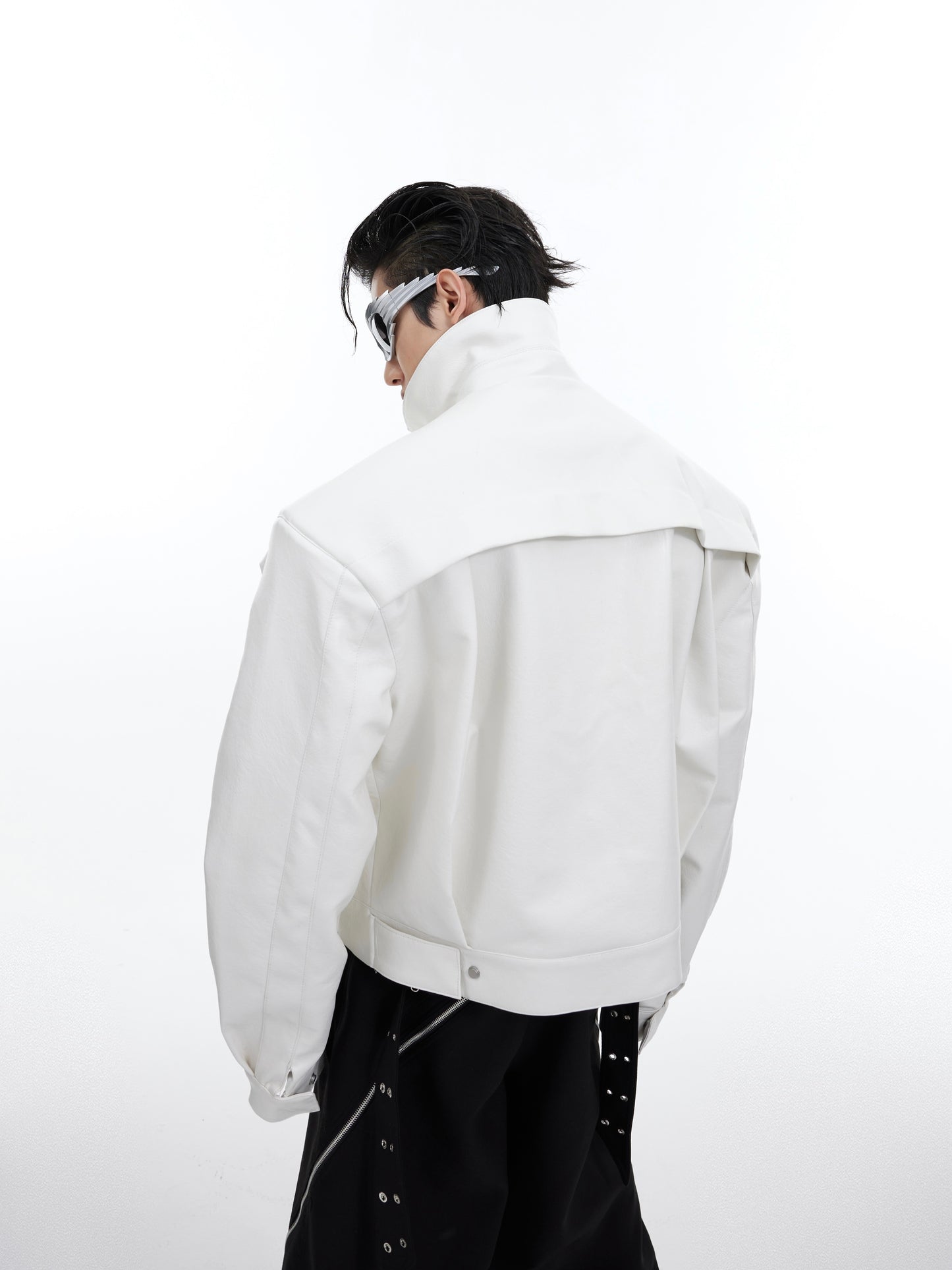 New Three-dimensional Deconstruction Padded Shoulder Jacket Coat