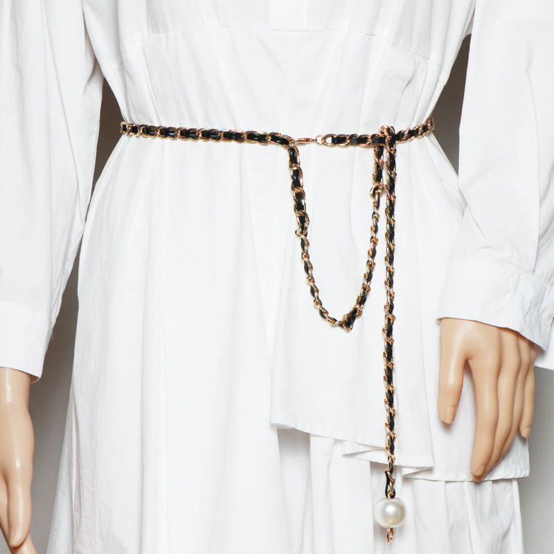 Thin Belt Fashion Chain Braided Waist