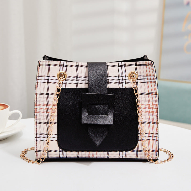 Korean Version Of The Western-style Plaid One-shoulder Messenger Bag