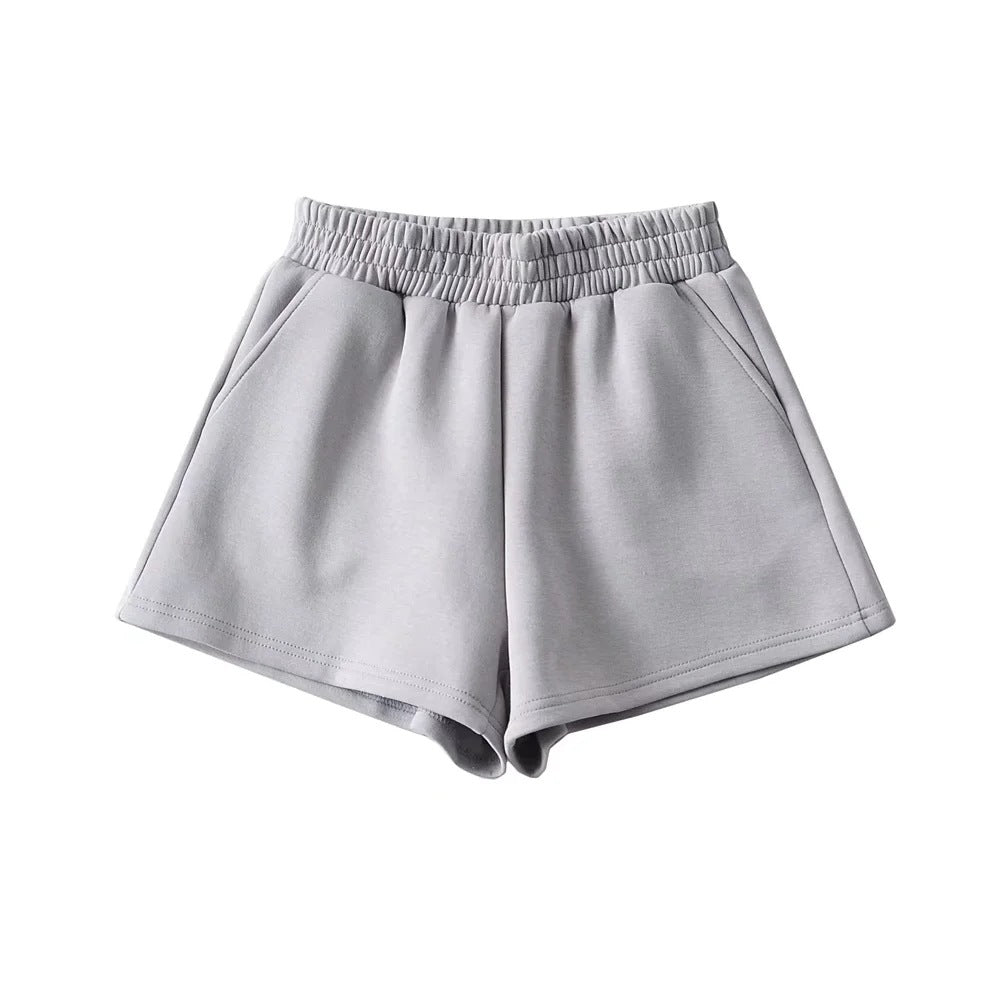 Elastic Waist Sports Shorts Women's Loose-fitting Versatile Outerwear Casual  7-color