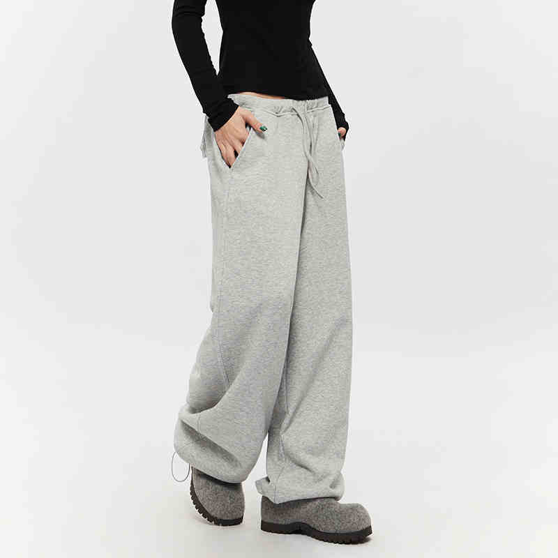 Straight Casual  Women's Drawstring Loose Wide-leg Pants