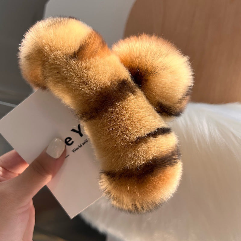 Korea Ægte Odderhår Hårklemme Kvinde