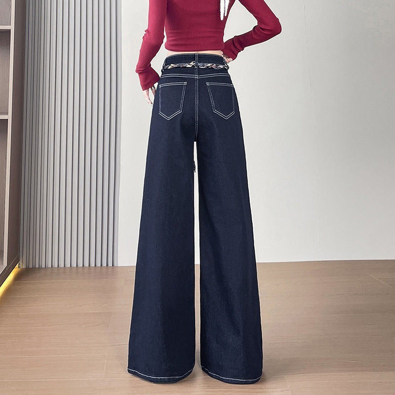 AutumnWinter Black Gold And Blue Flared High-Waist Jeans