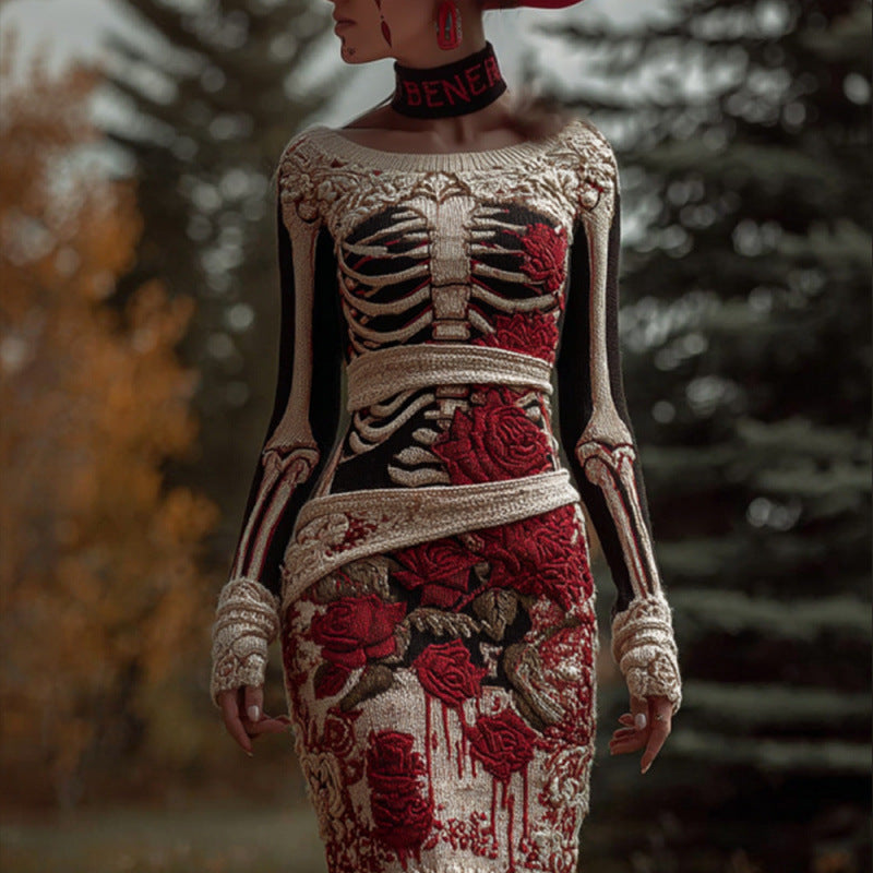 Women's Fashion 3D Digital Printing Hip Skirt