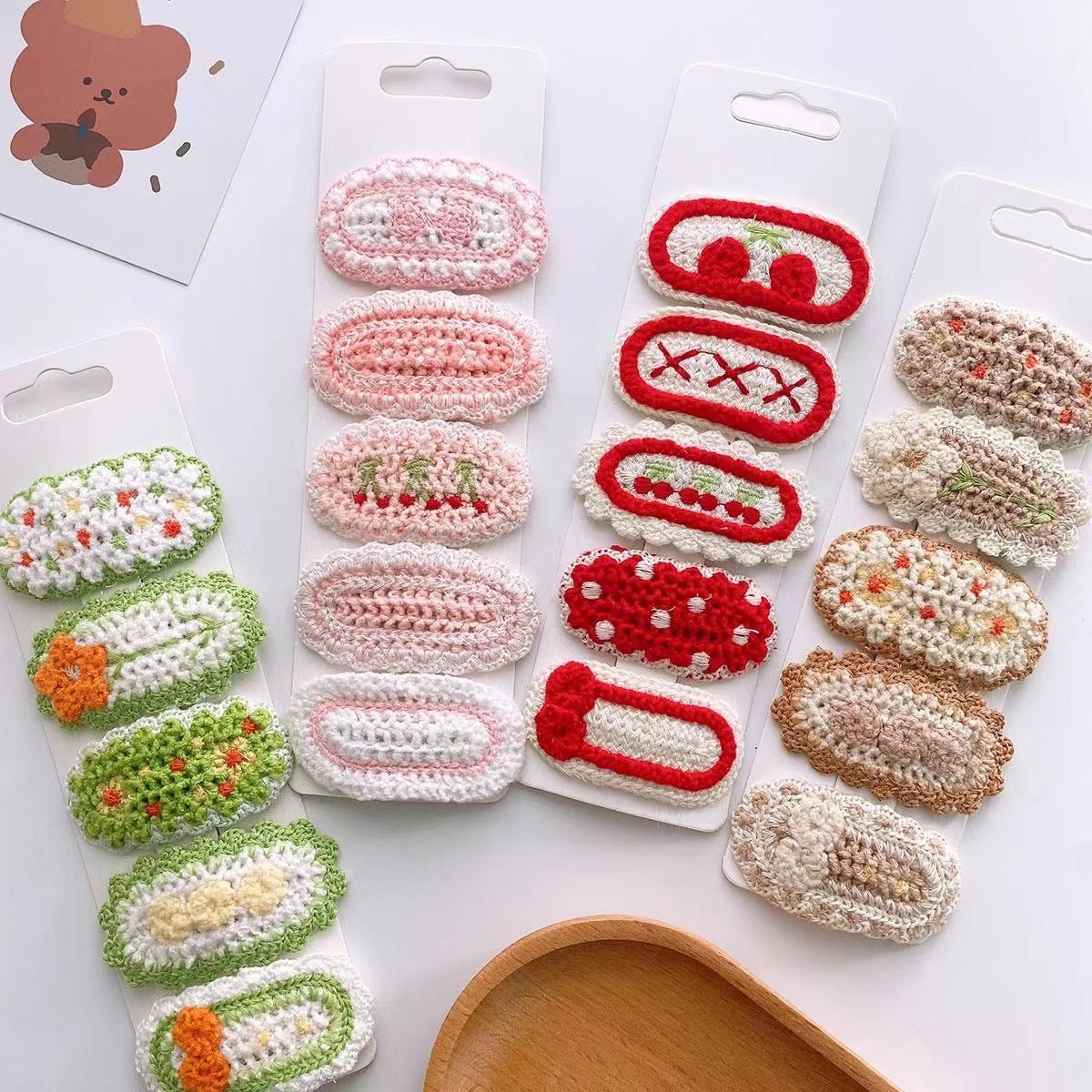 Versatile Knitted Yarn Sweet Flower Hair Clip
