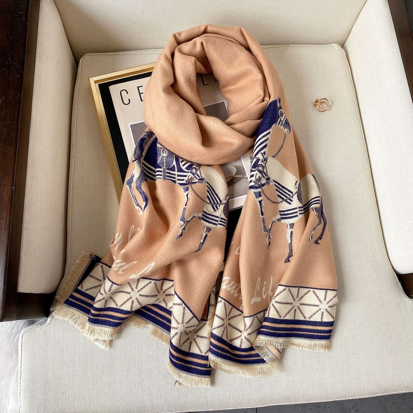 Women's Dual-use Cashmere-like Thickened Double-sided Scarf