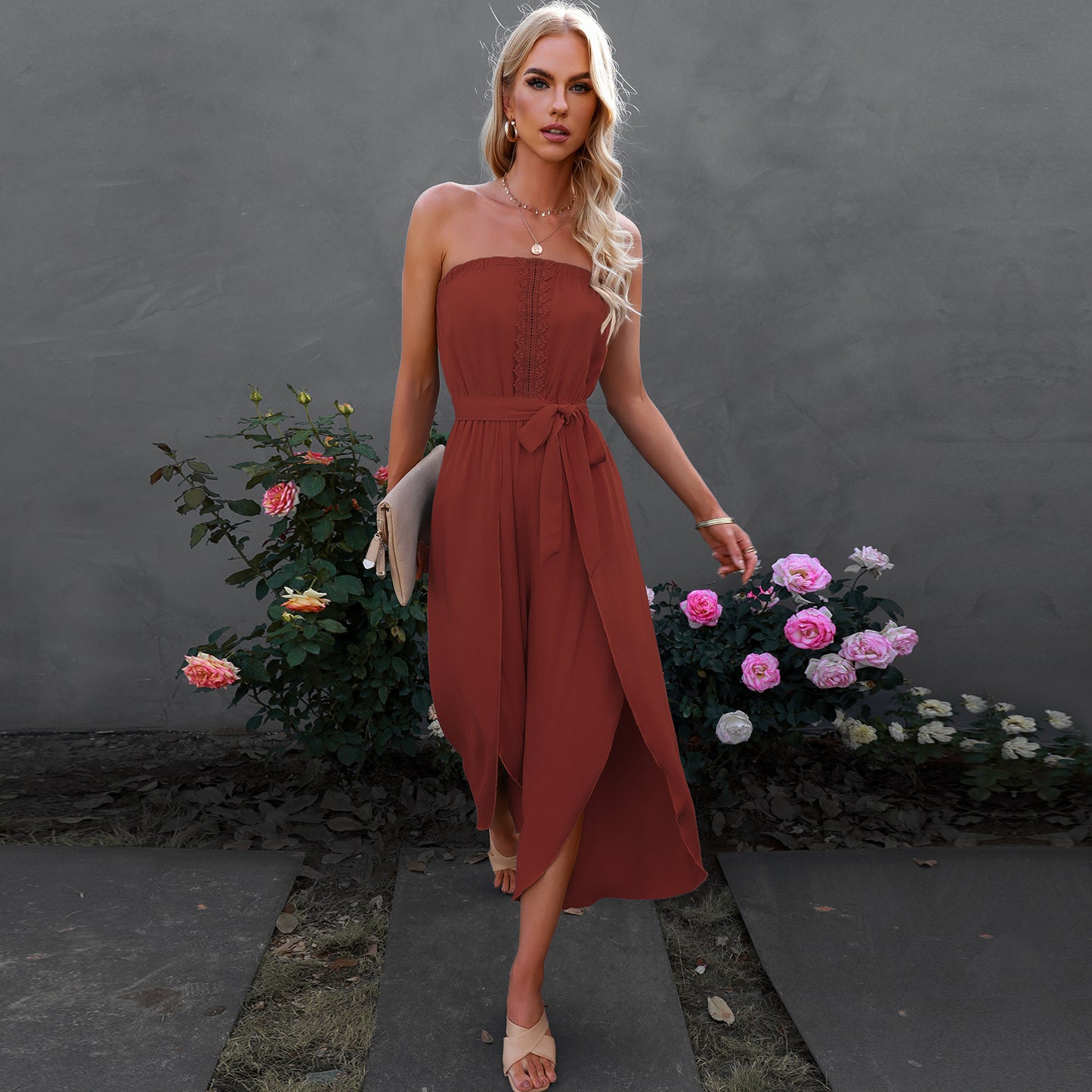 European And American Women's Ninth Loose Jumpsuit Wide Leg Pants