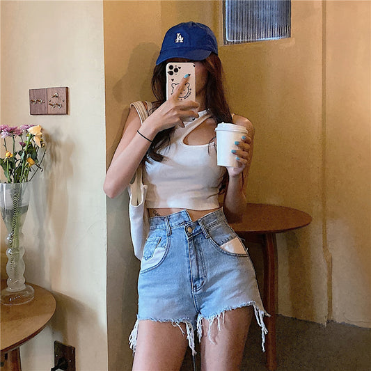Vintage irregular high-rise jeans