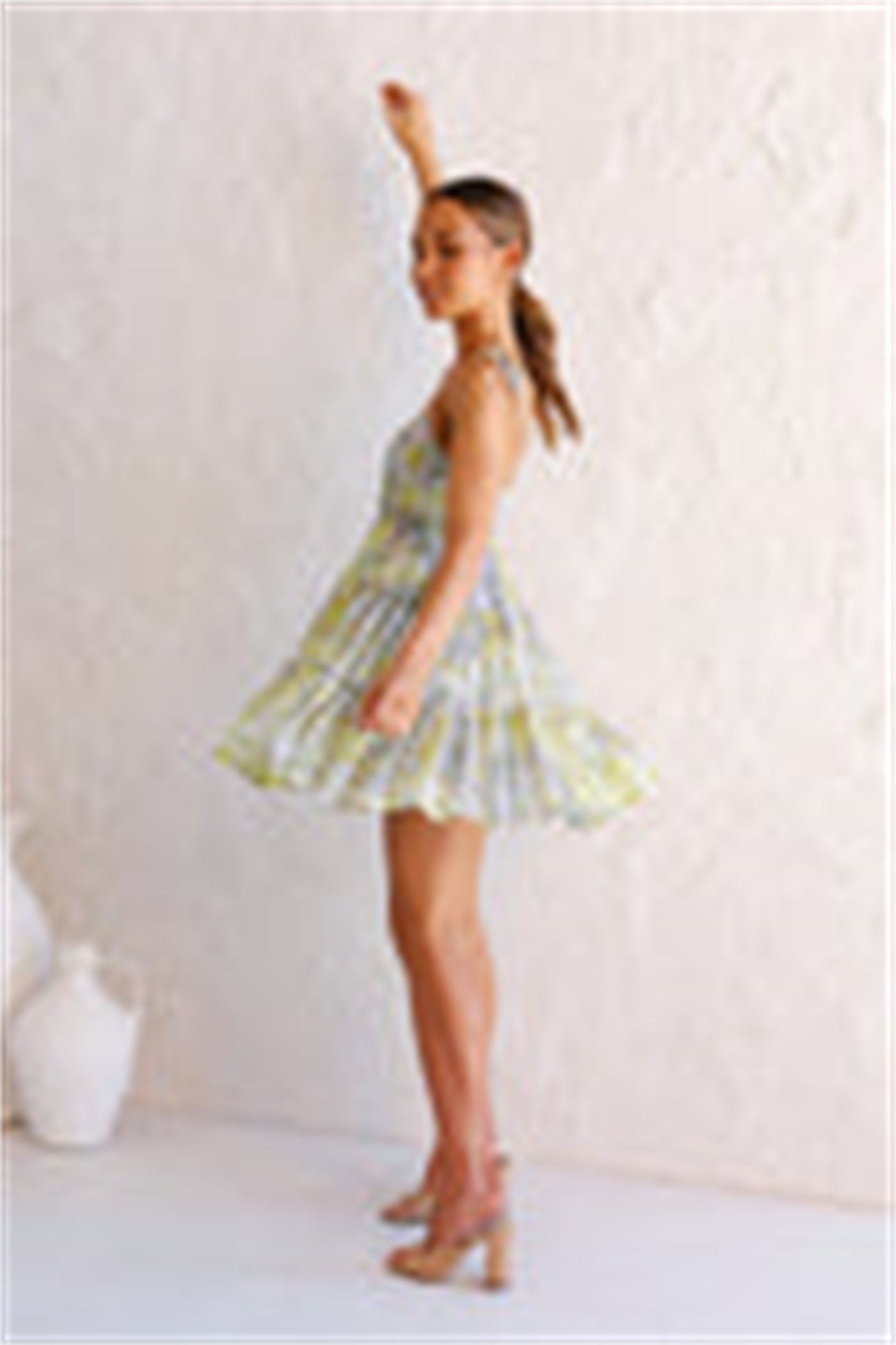 Open-back Print Skirt