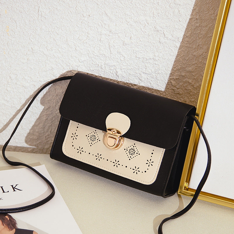 Small square bag double color matching shoulder bag