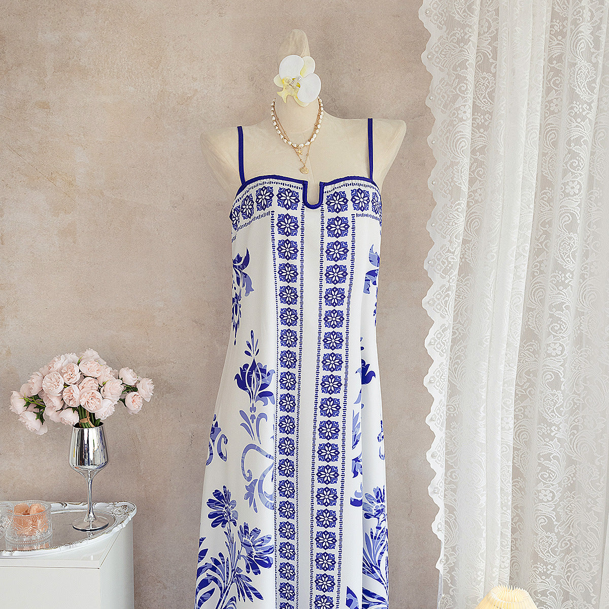 One-piece Swimsuit Beach Dress Long Solid-color Tie-dye
