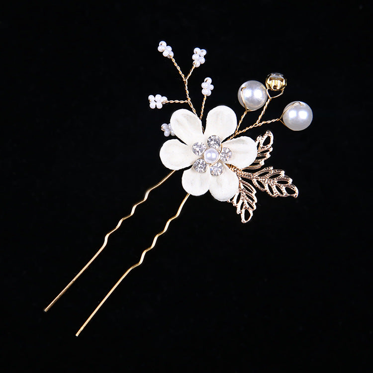 Flower Pearl U-shaped Hair Fork