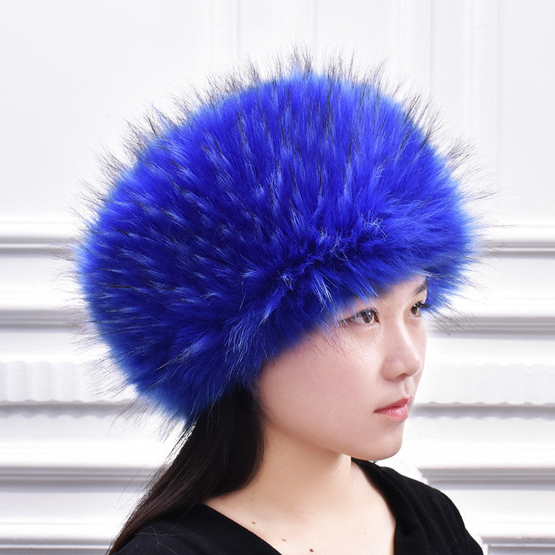 Women's Fashionable All-Match Hat, Northeast Ethnic Style Artificial Wool Hat, Winter